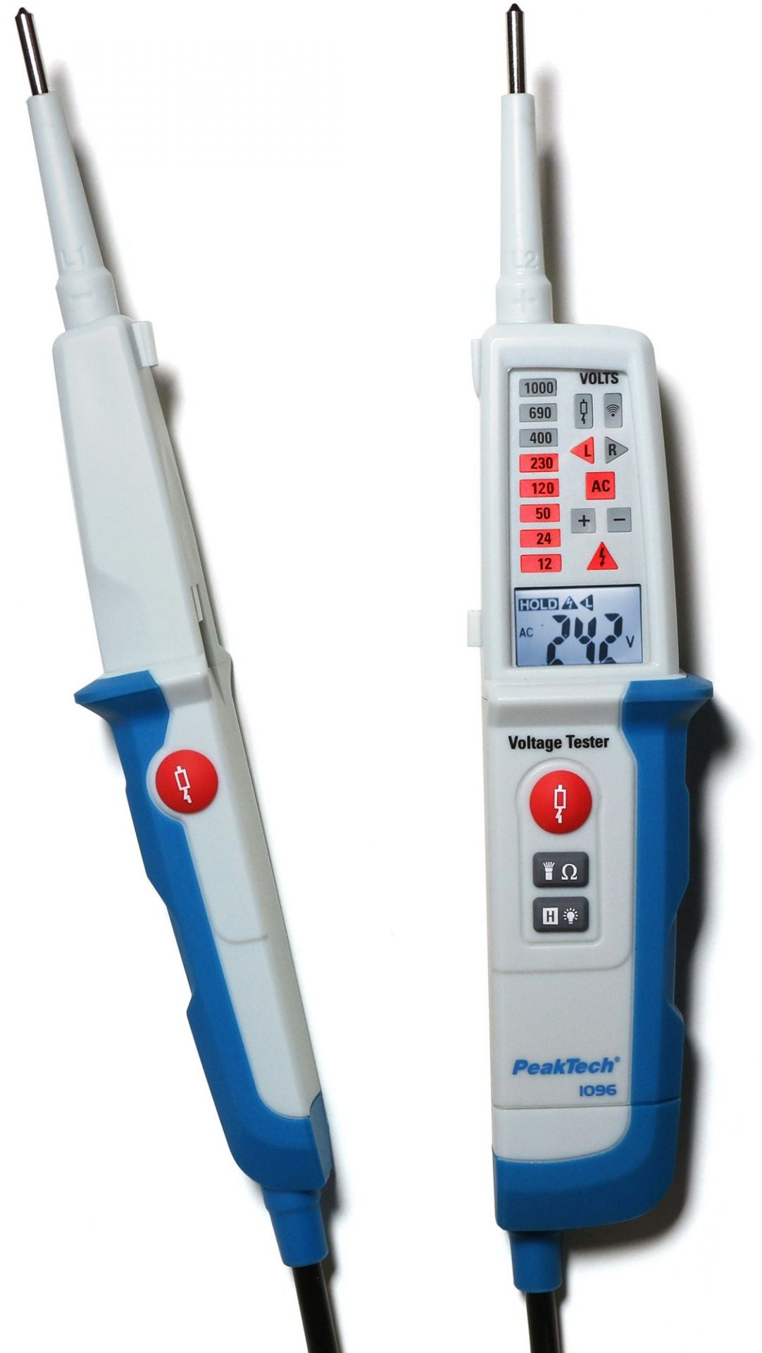 Medidor de Voltaje AC/DC, test RCD, display dual PeakTech® P 1096