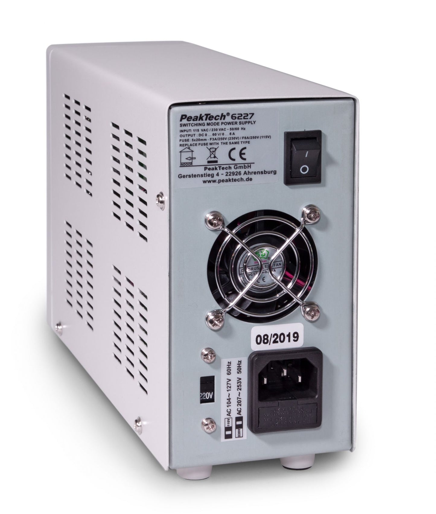 Fuente de Alimentación Peaktech P 6227 DC 0-60V/0-6 A 2x USB