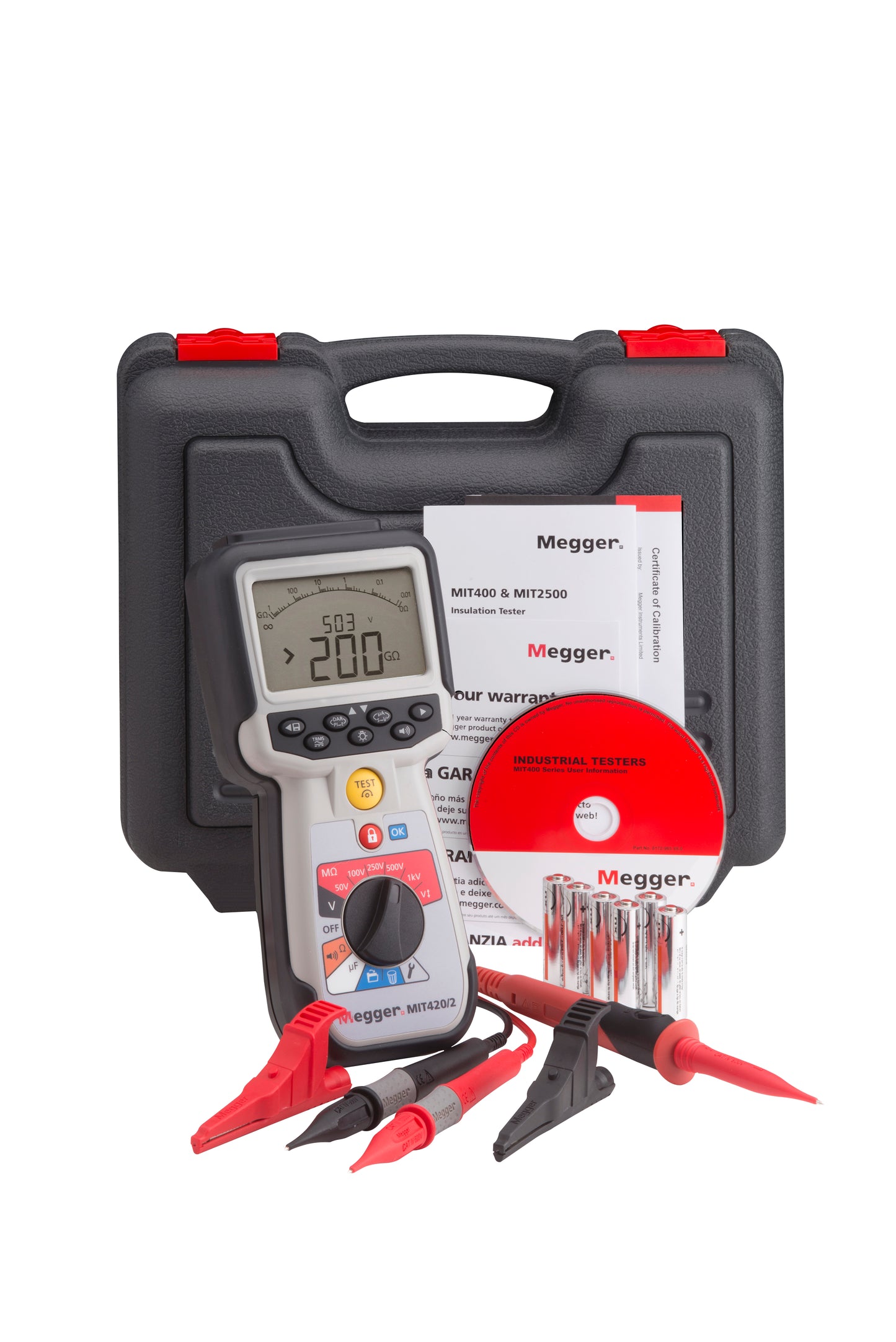 MEDIDOR DE AISLAMIENTO 50 V A 1000 V TELECOMUNICACIONES MEGGER MIT420/2