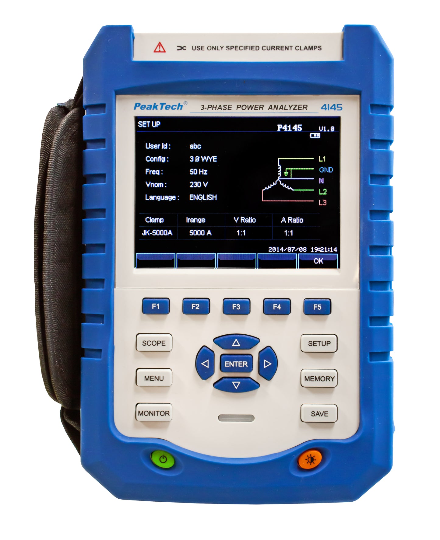 Analizador de Potencia Trifásico TFT/Datalogger Peaktech P4145