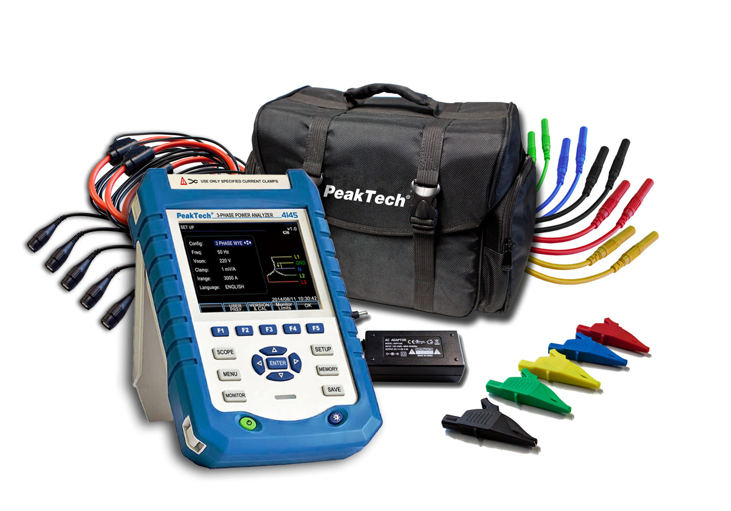 Analizador de Potencia Trifásico TFT/Datalogger Peaktech P4145