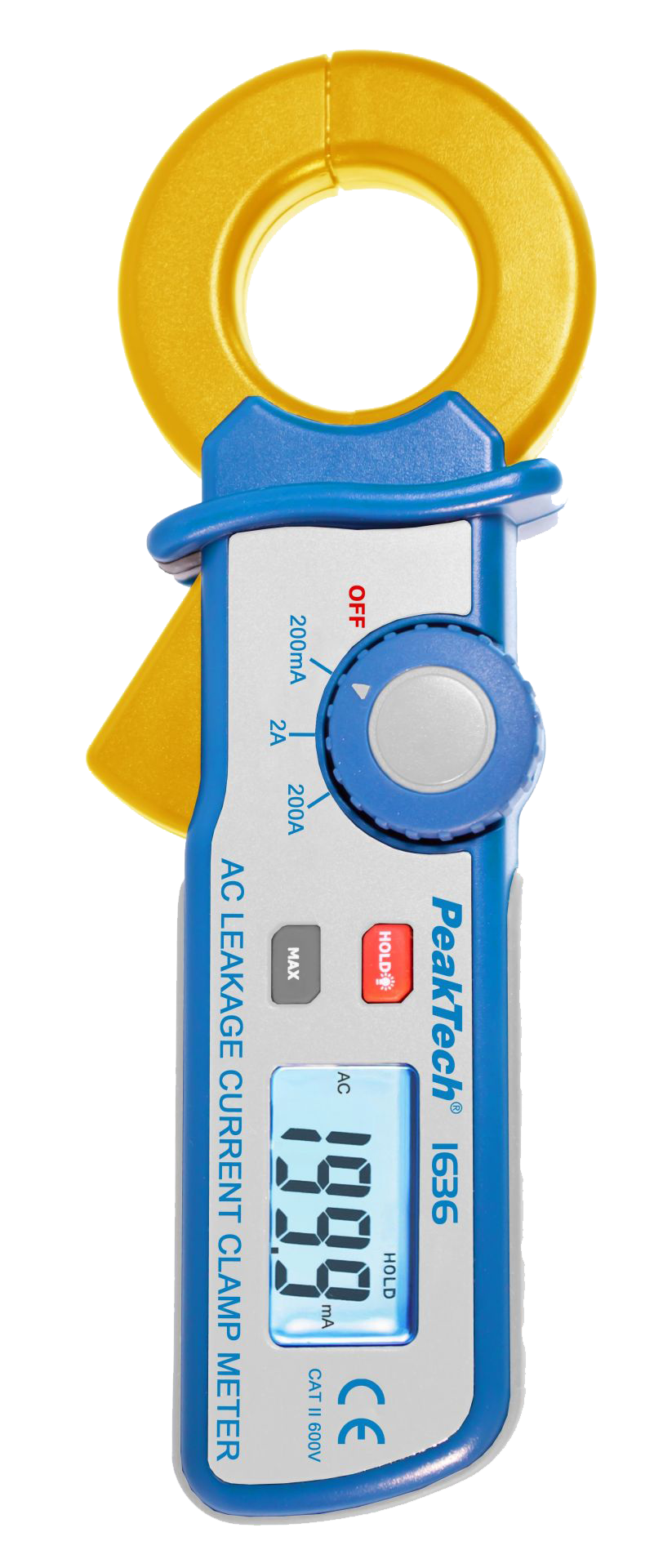 Pinza amperimétrica de fugas resolución de 100 µA Peaktech P1636