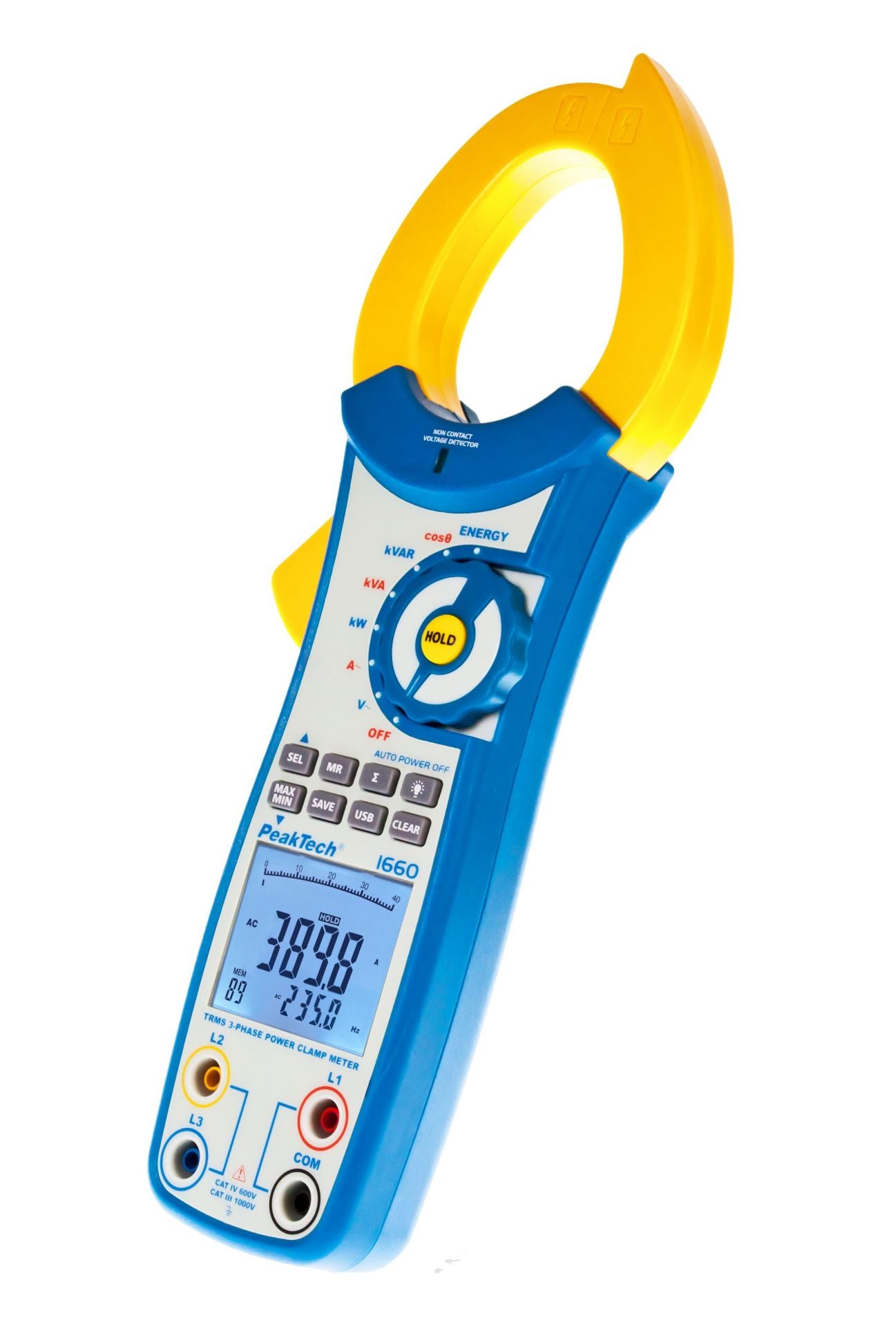 Pinza de Corriente Peaktech P1660 1000A AC hasta 750kW TrueRMS