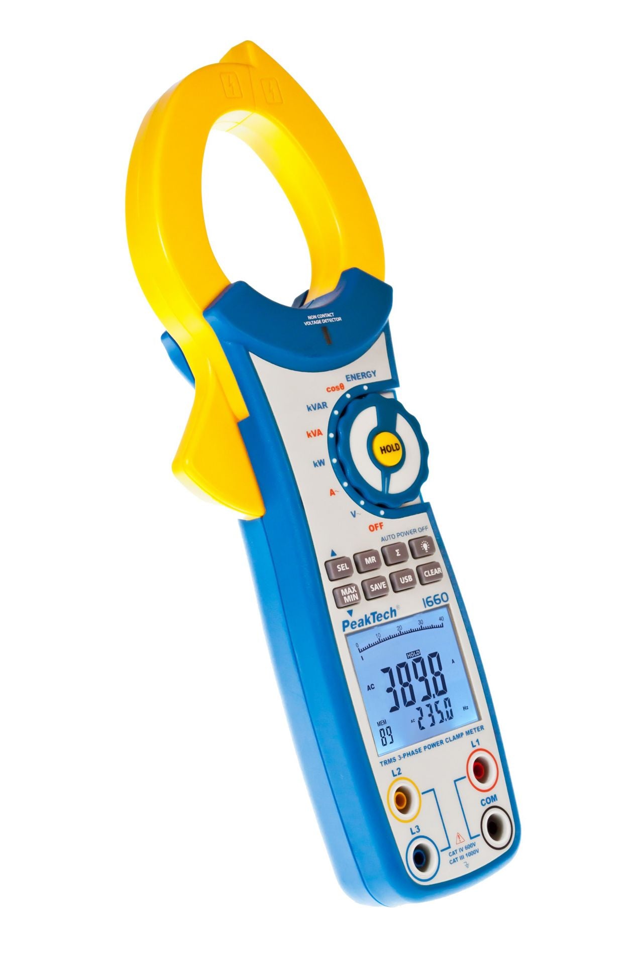 Pinza de Corriente Peaktech P1660 1000A AC hasta 750kW TrueRMS