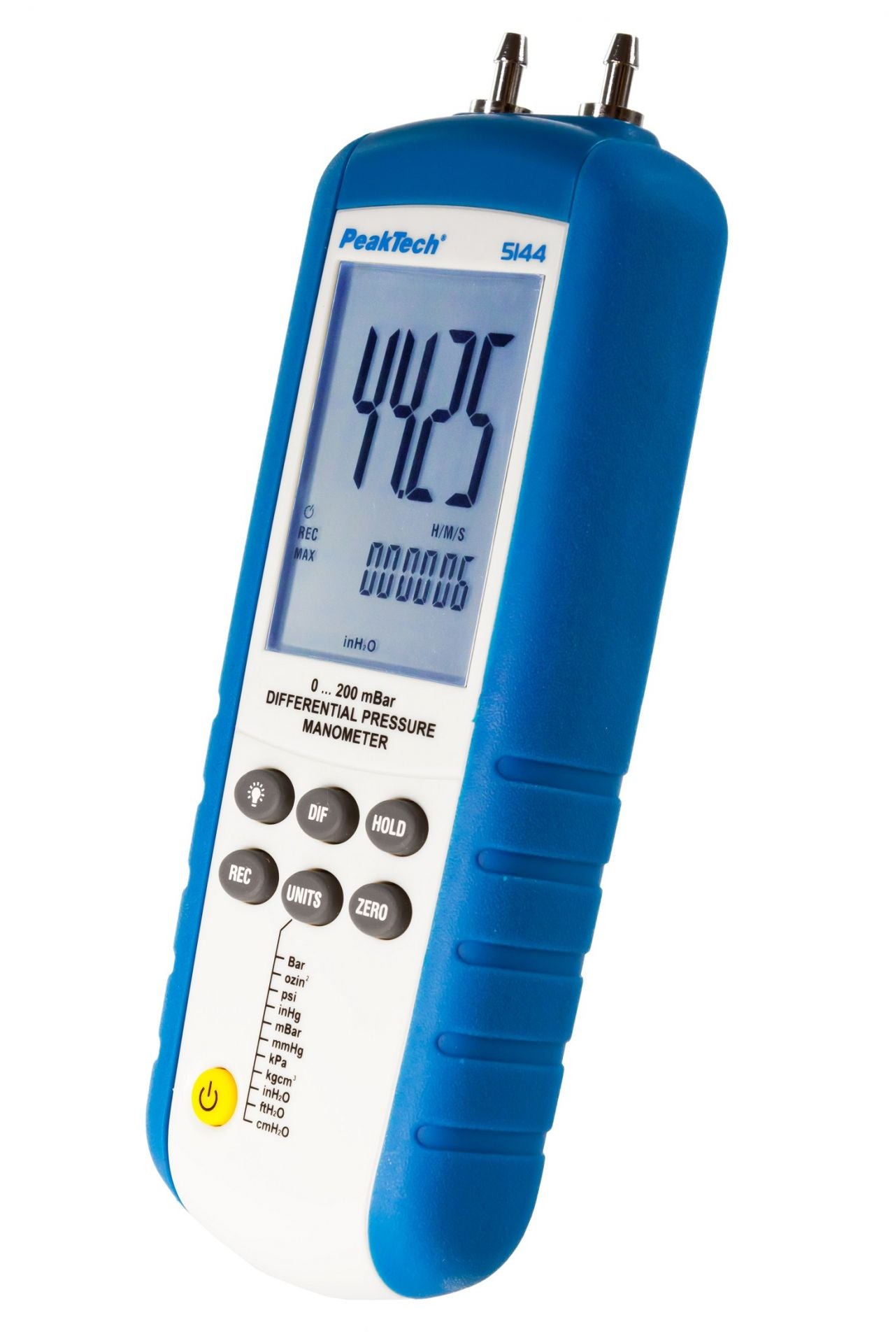Medidor de presión Diferencial 0...200mbar, USB Peaktech P5144