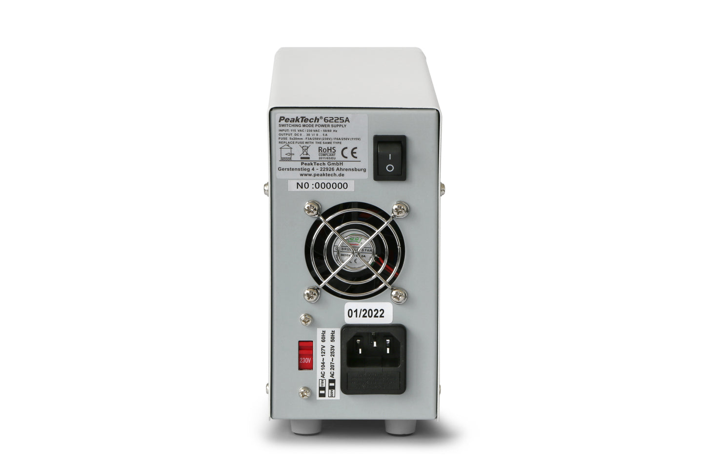 Fuente de Alimentación Digital DC 0-30V/0-5A Peaktech P 6225 A