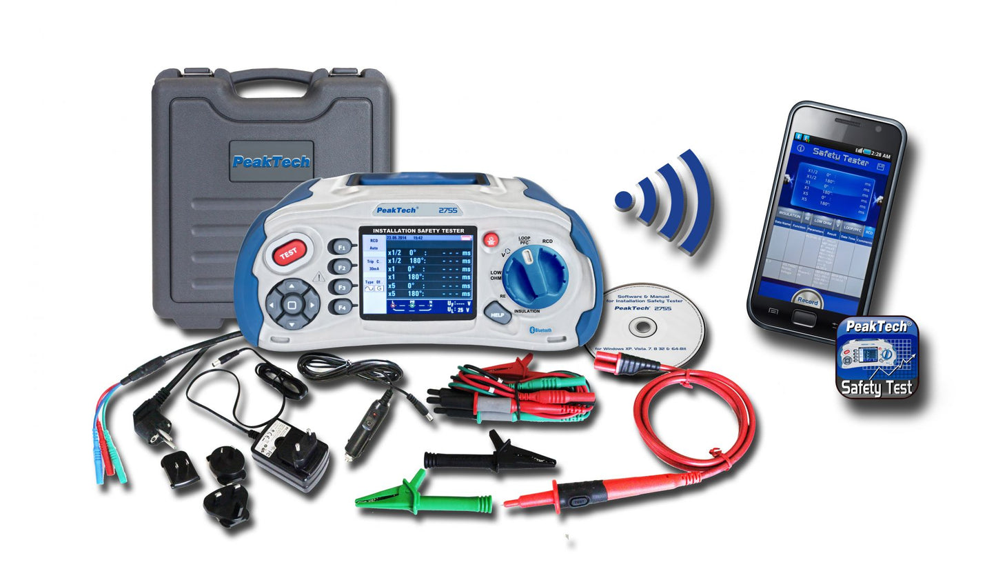 Equipo Multifunción. Comprobador de Instalaciones Eléctricas REBT Peaktech P2755